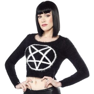 Killstar Dropout Cropped Pentagram Sweater